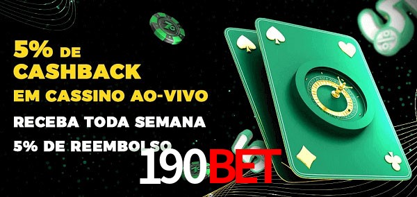 Promoções do cassino ao Vivo 190bet